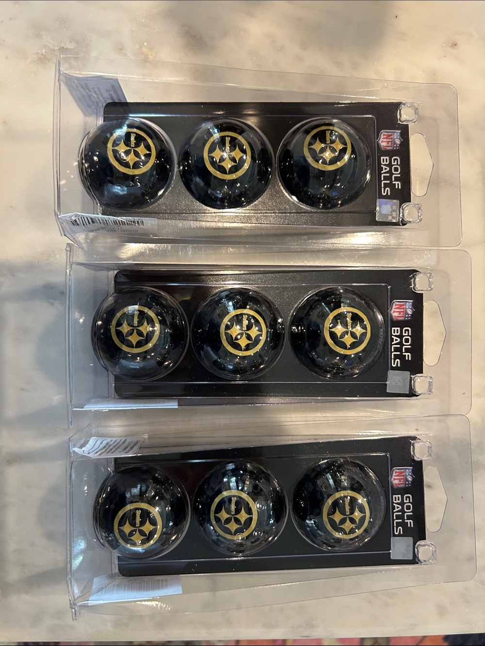 NFL Pittsburgh Steelers Black and Gold Golf Ball 3-Pack
